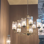 Люстра с 9-ю цилиндрическими стеклянными плафонами Jeanette варинант исполнения - 6 | Loft Concept в Омске
