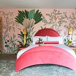 Обои ручная роспись Amazonia Florence Pink dyed silk варинант исполнения - 3 | Loft Concept в Омске