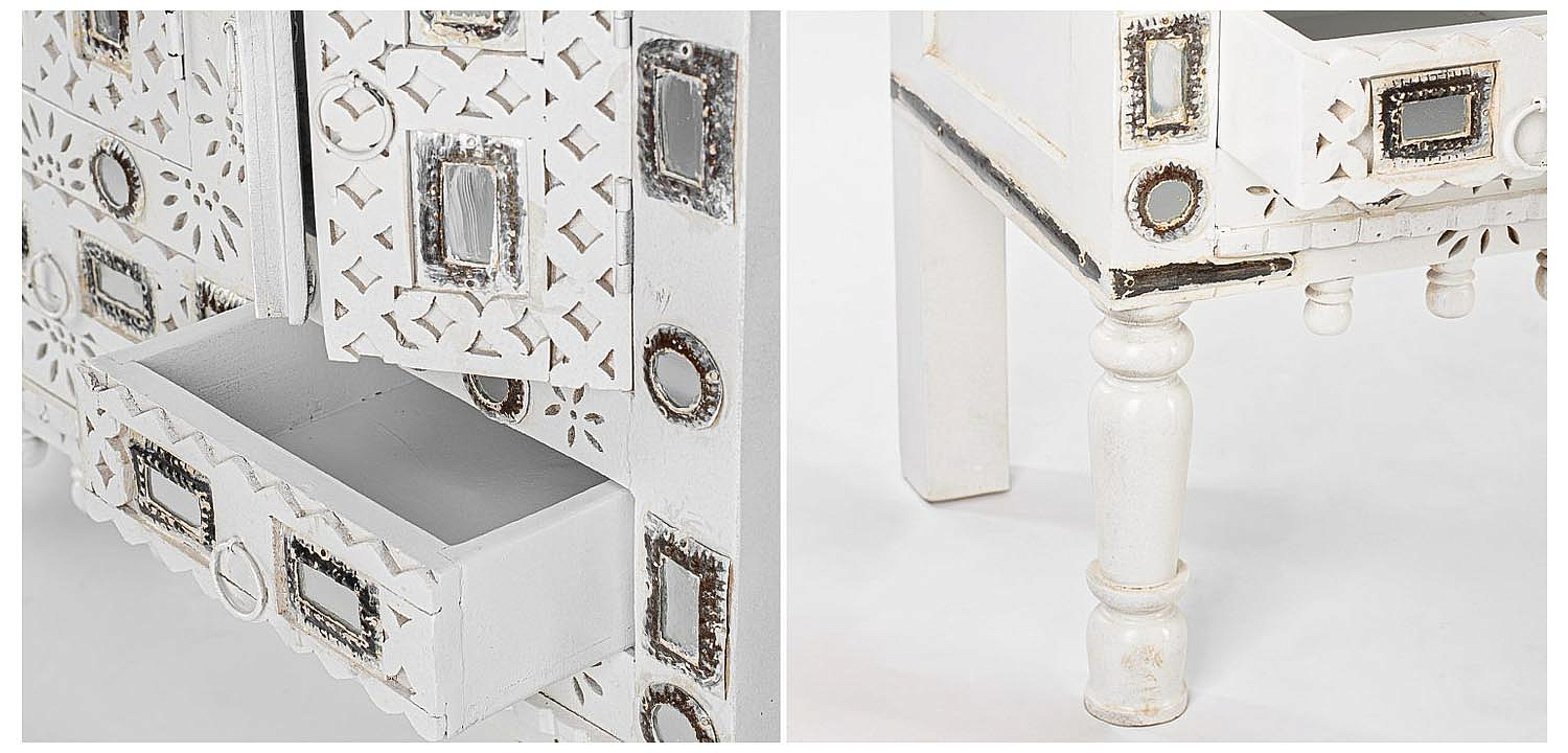Комод в восточном стиле Indian Bone Inlay Chest of Drawers Белый Комод в восточном стиле Indian Bone Inlay Chest of Drawers Белый - Loft-Concept в Омске