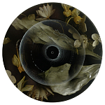 Круглая подставка под благовония из эпоксидной смолы с цветами черная Epoxy Resin Flowers Incense Stand Black варинант исполнения - 1 | Loft Concept в Омске
