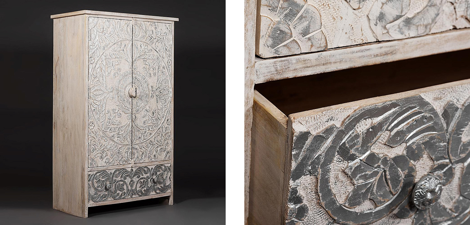 Шкаф Indian antique white Cupboard - Loft-Concept в Омске