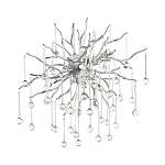 Бра с лучеобразным основанием и подвесками из прозрачного стекла в виде длинных капель Droplet Chandelier варинант исполнения - 7 | Loft Concept в Омске