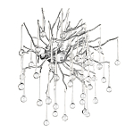 Бра с лучеобразным основанием и подвесками из прозрачного стекла в виде длинных капель Droplet Chandelier варинант исполнения - 9 | Loft Concept в Омске