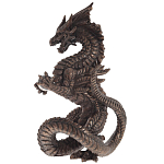 Декоративная статуэтка Дракон Dark Bronze Dragon Holding Sphere Statuette варинант исполнения - 3 | Loft Concept в Омске