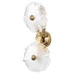 Бра с ветвистыми бронзовыми элементами и стеклянными рифлеными дисками Textured Glass Bra варинант исполнения - 1 | Loft Concept в Омске