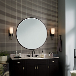  Бра с прямоугольным черным основанием и белым матовым цилиндрическим плафоном Kichler варинант исполнения - 6 | Loft Concept в Омске