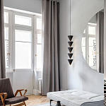 Подвесной светильник светодиодный в виде ряда черных металлических конусов  Herringbone варинант исполнения - 6 | Loft Concept в Омске