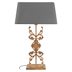 Настольная лампа на ажурном чугунном основании с серым абажуром Openwork Lamp варинант исполнения - 1 | Loft Concept в Омске