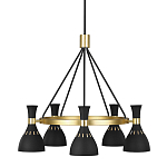 Люстра с 5-ю плафонами в форме песочных часов с узкими перфорированными отверстиями Feiss варинант исполнения - 1 | Loft Concept в Омске