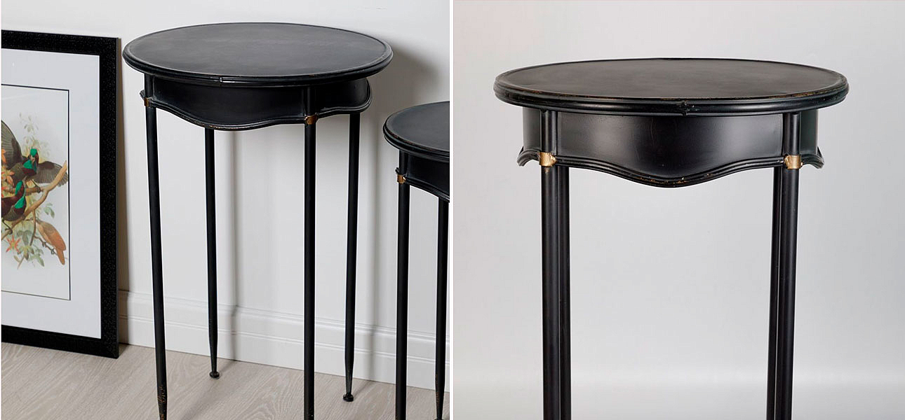 Подставка с круглой столешницей черная Leonard - Loft-Concept в Омске