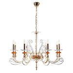 Люстра с 8-ю лампочками и изогнутыми прозрачными элементами из стекла Twisted Glass Candles Chandelier варинант исполнения - 2 | Loft Concept в Омске