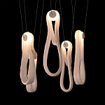 Подвесной светильник белого цвета с 6-ю изогнутыми плафонами Flow Loop варинант исполнения - 6 | Loft Concept в Омске