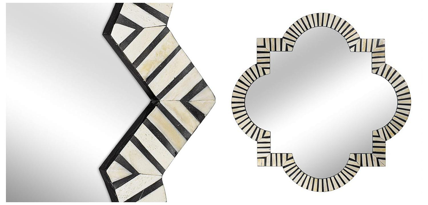 Зеркало Bone Inlay Mirror black and white Зеркало Bone Inlay Mirror black and white - Loft-Concept в Омске