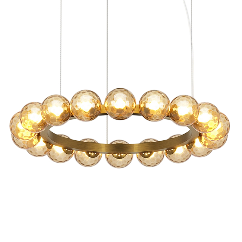 Люстра подвесная Ambre 3000К Латунь Янтарный в Омске | Loft Concept 