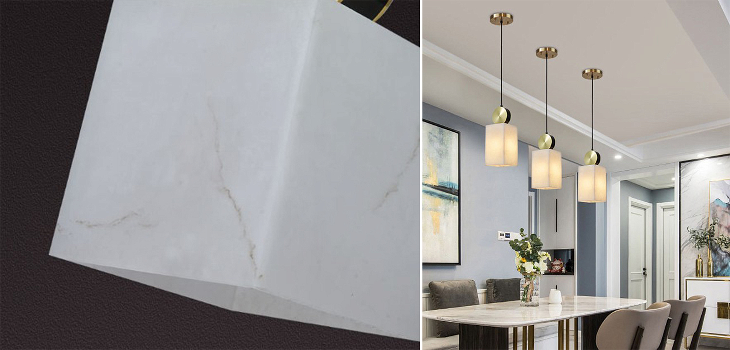 Подвесной светильник с прямоугольным мраморным плафоном Rectangular Marble Shade Подвесной светильник с прямоугольным мраморным плафоном Rectangular Marble Shade - Loft-Concept в Омске