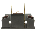 Настольный письменный набор из лемезита и змеевика с часами Royal Accessory варинант исполнения - 5 | Loft Concept в Омске