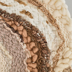 Овальный Современный Гобелен Абстракция в бежевых тонах Shallow варинант исполнения - 6 | Loft Concept в Омске