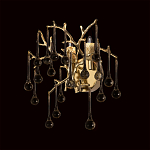 Бра в форме ветвей деревьев золотого цвета с прозрачными подвесками-каплями Droplet Bra варинант исполнения - 2 | Loft Concept в Омске