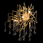 Бра с лучеобразным основанием и подвесками из прозрачного стекла в виде длинных капель Droplet Chandelier варинант исполнения - 6 | Loft Concept в Омске