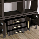 Модульный стеллаж Primo из трех составных элементов Темный орех варинант исполнения - 5 | Loft Concept в Омске