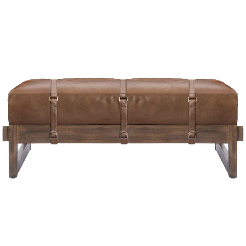Банкетка Duncan винтажная коричневая кожа Коричневый винтаж в Омске | Loft Concept 