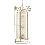 Люстра золотая с внутренним цилиндром из хрустальных бусин Romantic Lantern варинант исполнения - 2 | Loft Concept в Омске