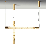 Подвесной светильник с цилиндрическим плафоном из алебастра PEARLS Suspension варинант исполнения - 3 | Loft Concept в Омске