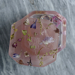 Шкатулка из эпоксидной смолы с цветами розовая Epoxy Resin Square Box Pink варинант исполнения - 6 | Loft Concept в Омске
