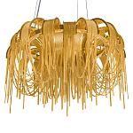 Люстра подвесная круглая с изогнутыми металлическими дугами и ниспадающими цепочками 65 см Atlantis Chain варинант исполнения - 7 | Loft Concept в Омске