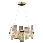 Люстра подвесная круглая с рифлёными прозрачными элементами и золотым основанием Aurea Vista варинант исполнения - 1 | Loft Concept в Омске