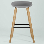 Барный стул на ножках из натурального дерева Boras Grey варинант исполнения - 3 | Loft Concept в Омске