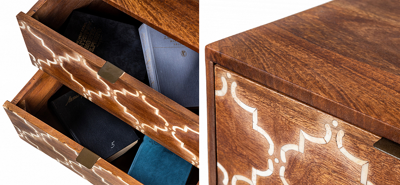 Тумба из натурального дерева Bone Inlay Тумба из натурального дерева Bone Inlay - Loft-Concept в Омске