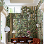 Обои ручная роспись Redwoods Sequoia on Sterling Silver gilded paper варинант исполнения - 1 | Loft Concept в Омске