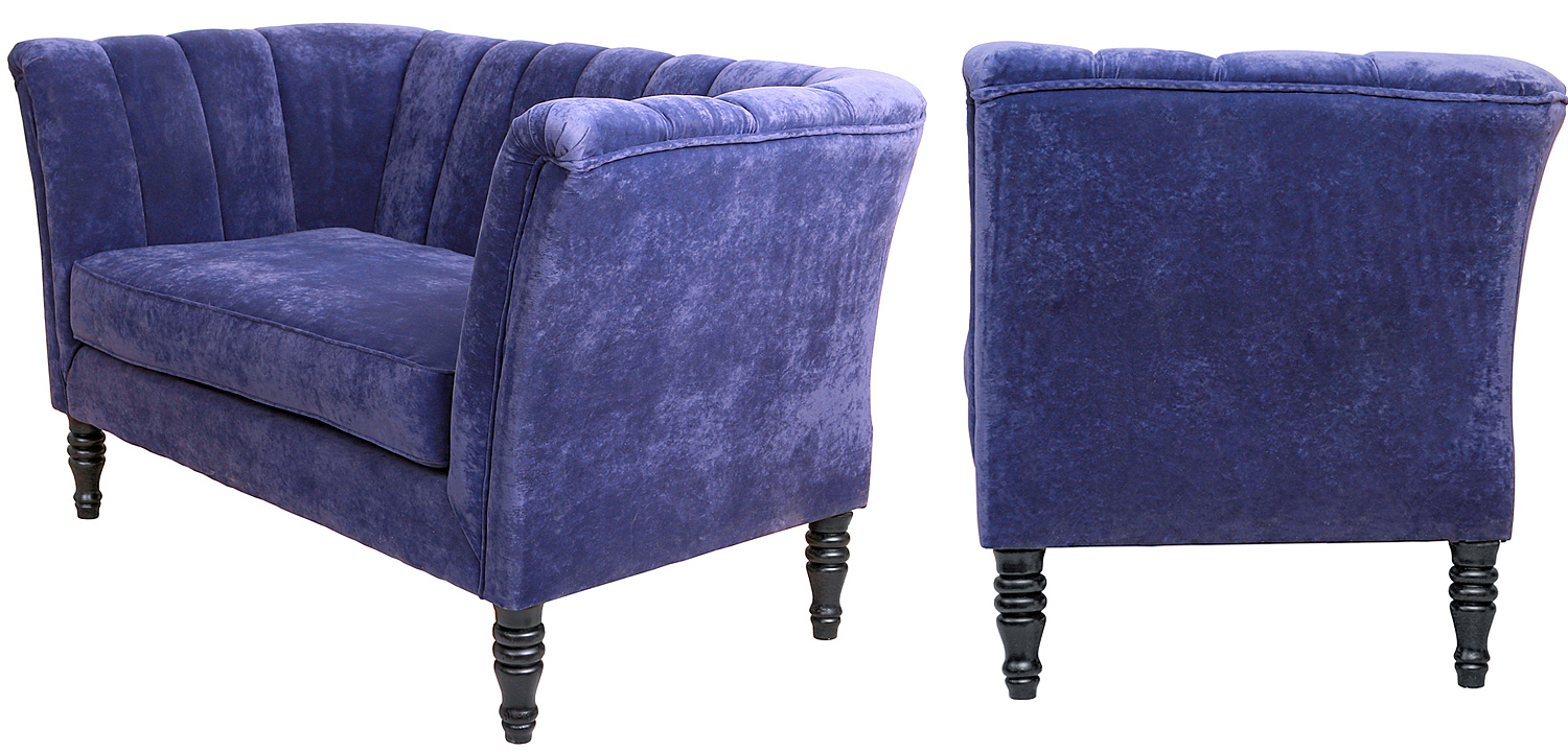 Диван Joffroi Sofa velour blue Диван Joffroi Sofa velour blue - Loft-Concept в Омске