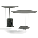 Дизайнерский круглый кофейный стол из металла с мраморным декором PANNA COTTA Coffee Table варинант исполнения - 7 | Loft Concept в Омске