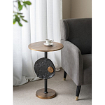 Столик приставной с абстрактным основанием и акцентом в виде золотистого диска Heavenly Space варинант исполнения - 7 | Loft Concept в Омске