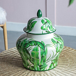 Ваза с зелёными листьями и крышкой Vase Green Leaves варинант исполнения - 6 | Loft Concept в Омске
