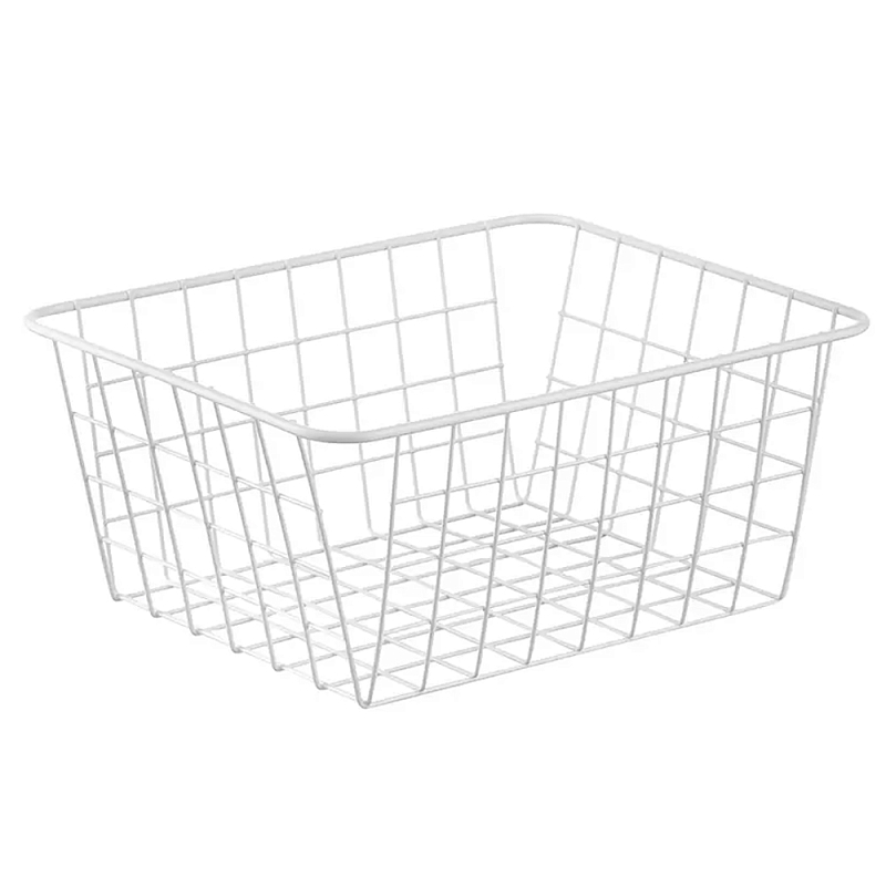 Корзина для хранения железная Iron Basket S Белый Черный в Омске | Loft Concept 