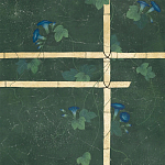 Обои ручная роспись Morning Glory Original colourway on Edo Green painted Xuan paper варинант исполнения - 2 | Loft Concept в Омске