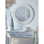 Зеркало круглое инкрустированное раковинами устриц Bone Inlay Dome Mirror White варинант исполнения - 2 | Loft Concept в Омске