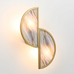 Бра с двумя полукруглыми плафонами из искусственного алебастра в бронзовой оправе Marbella варинант исполнения - 8 | Loft Concept в Омске