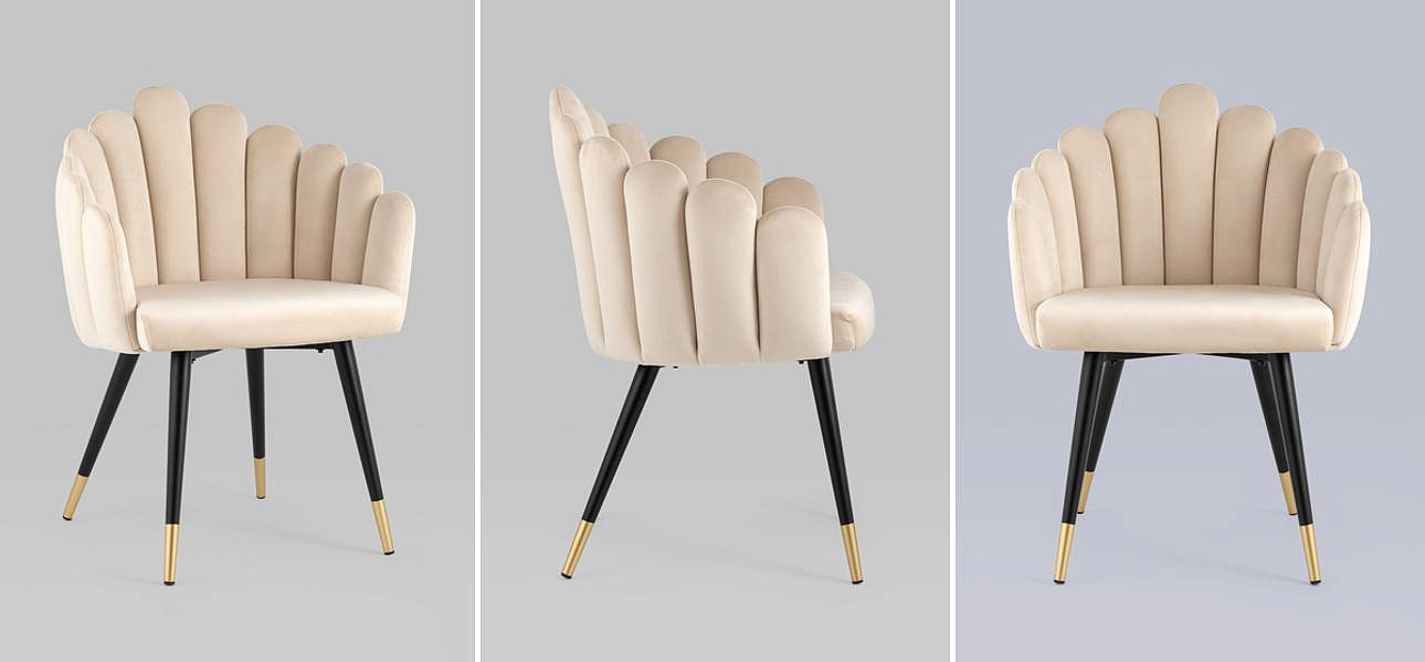 Стул Camellia Chair Бежевый Велюр Стул Camellia Chair Бежевый Велюр - Loft-Concept в Омске