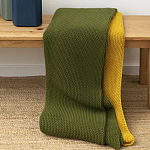 Плед из хлопка жемчужной вязки оливкового цвета Waffle Comfort варинант исполнения - 6 | Loft Concept в Омске