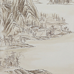 Обои ручная роспись A Thousand Li of Rivers and Mountains Special Colourway on Bleached White dyed silk 2 варинант исполнения - 1 | Loft Concept в Омске