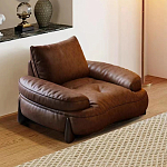 Кресло кожаное с деревянным каркасом Medieval Furniture варинант исполнения - 1 | Loft Concept в Омске