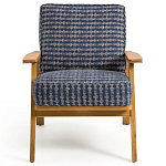 Кресло с каркасом из массива дуба Deniaud Oak Blue Print  Armchair варинант исполнения - 2 | Loft Concept в Омске