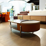 Дизайнерский журнальный стол овальной формы с открывающейся столешницей Caleb Coffee Table варинант исполнения - 2 | Loft Concept в Омске