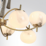 Люстра подвесная с 8-ю шарообразными плафонами из белого стекла с подвесками из камня и кисточками Agatelle варинант исполнения - 6 | Loft Concept в Омске