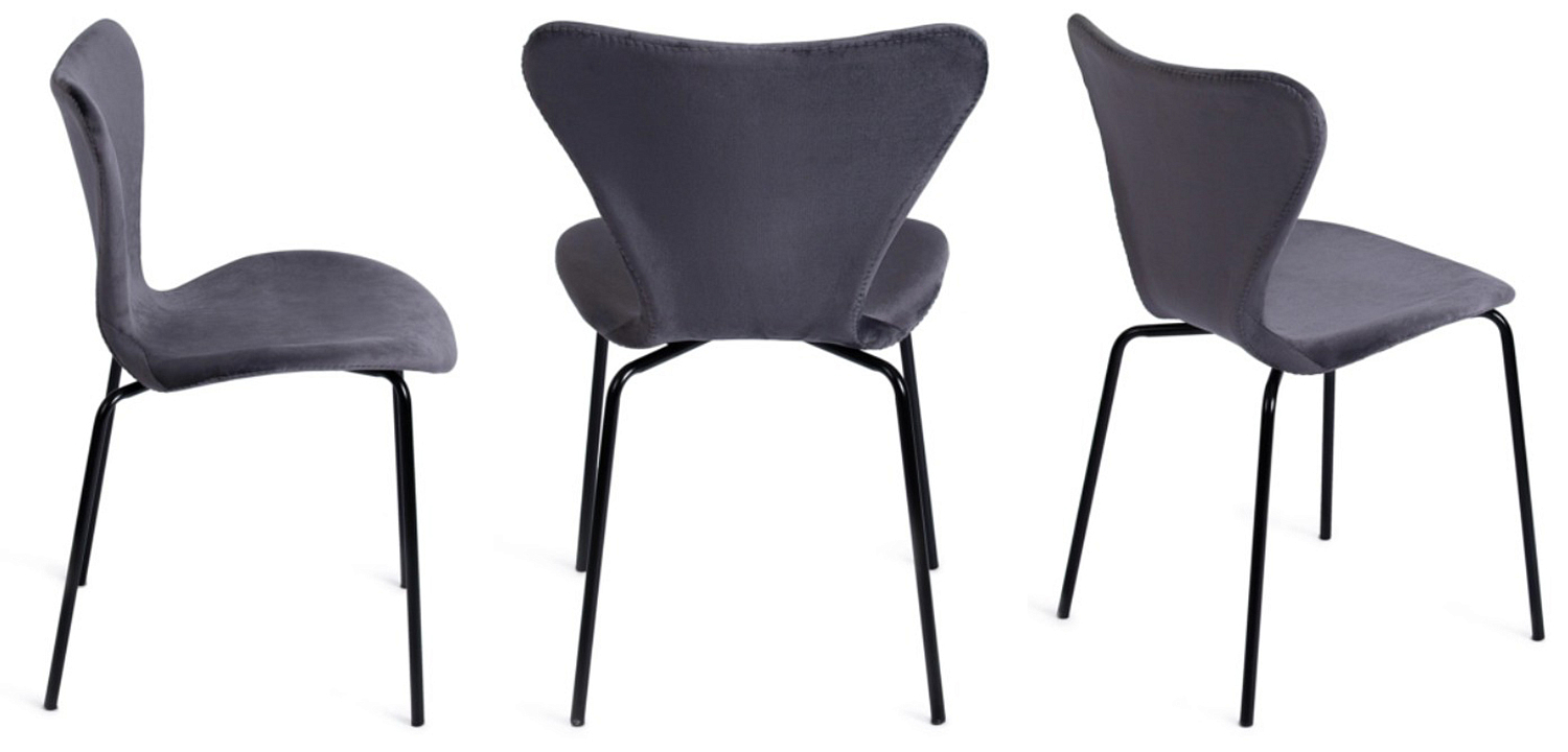 Стул Julissa Grey-Blue Chair флок Стул Julissa Grey-Blue Chair флок - Loft-Concept в Омске
