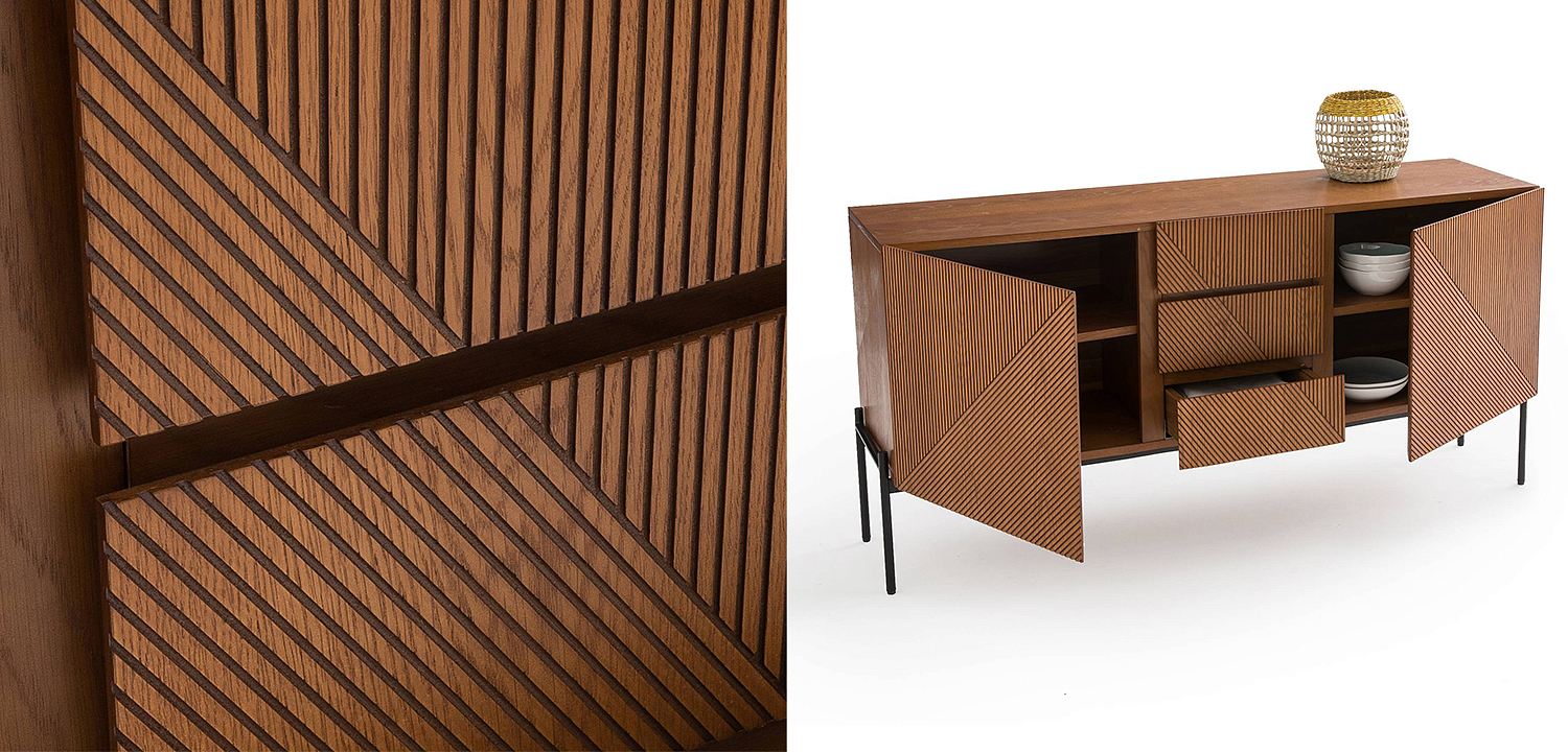 Комод с геометрическим рисунком Anders Chest of drawers с 3-мя ящиками и 2-мя дверцами Комод с геометрическим рисунком Anders Chest of drawers с 3-мя ящиками и 2-мя дверцами - Loft-Concept в Омске